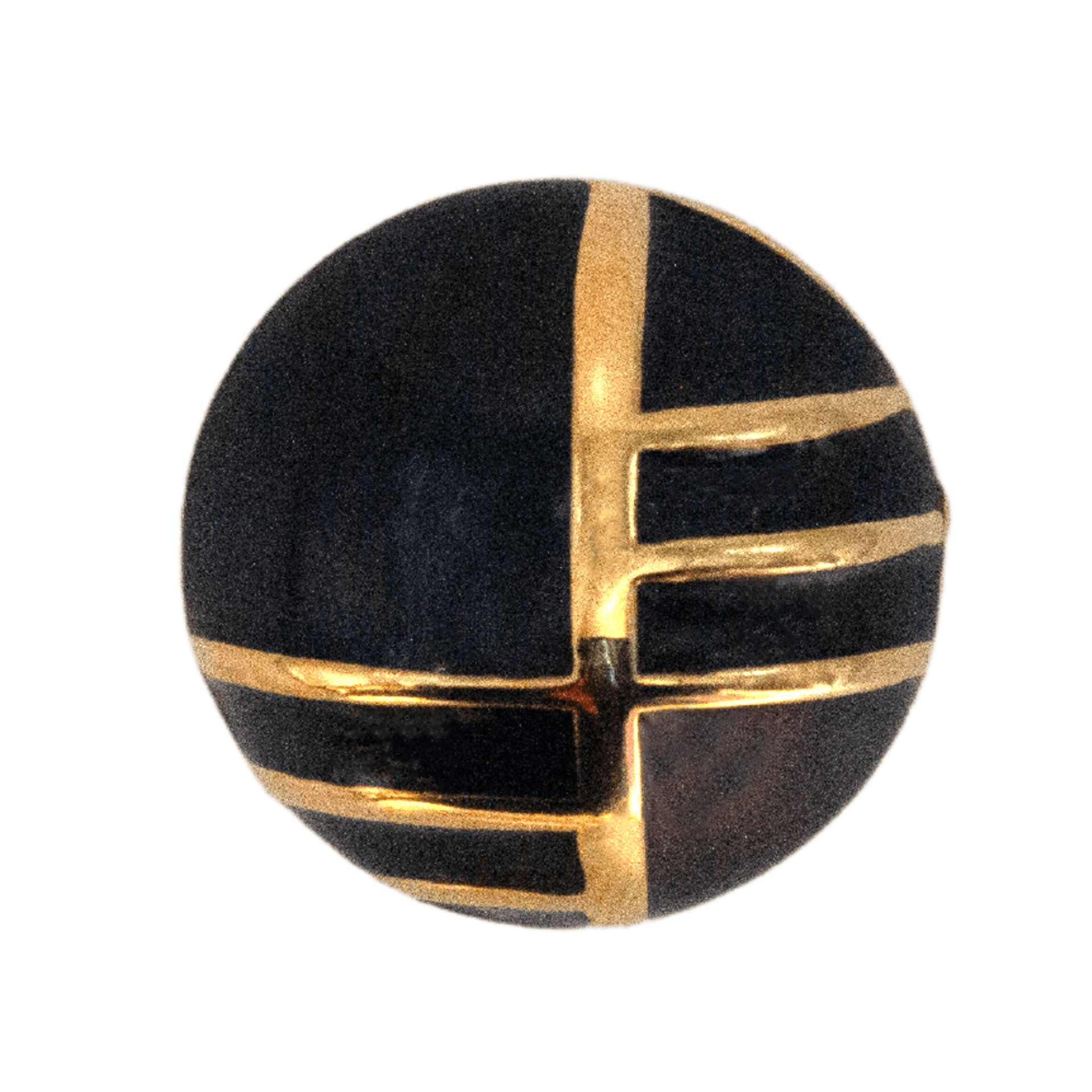 50% Recycled Brass, 50% Recycled Glass with 14k gold vacuum plated buttons