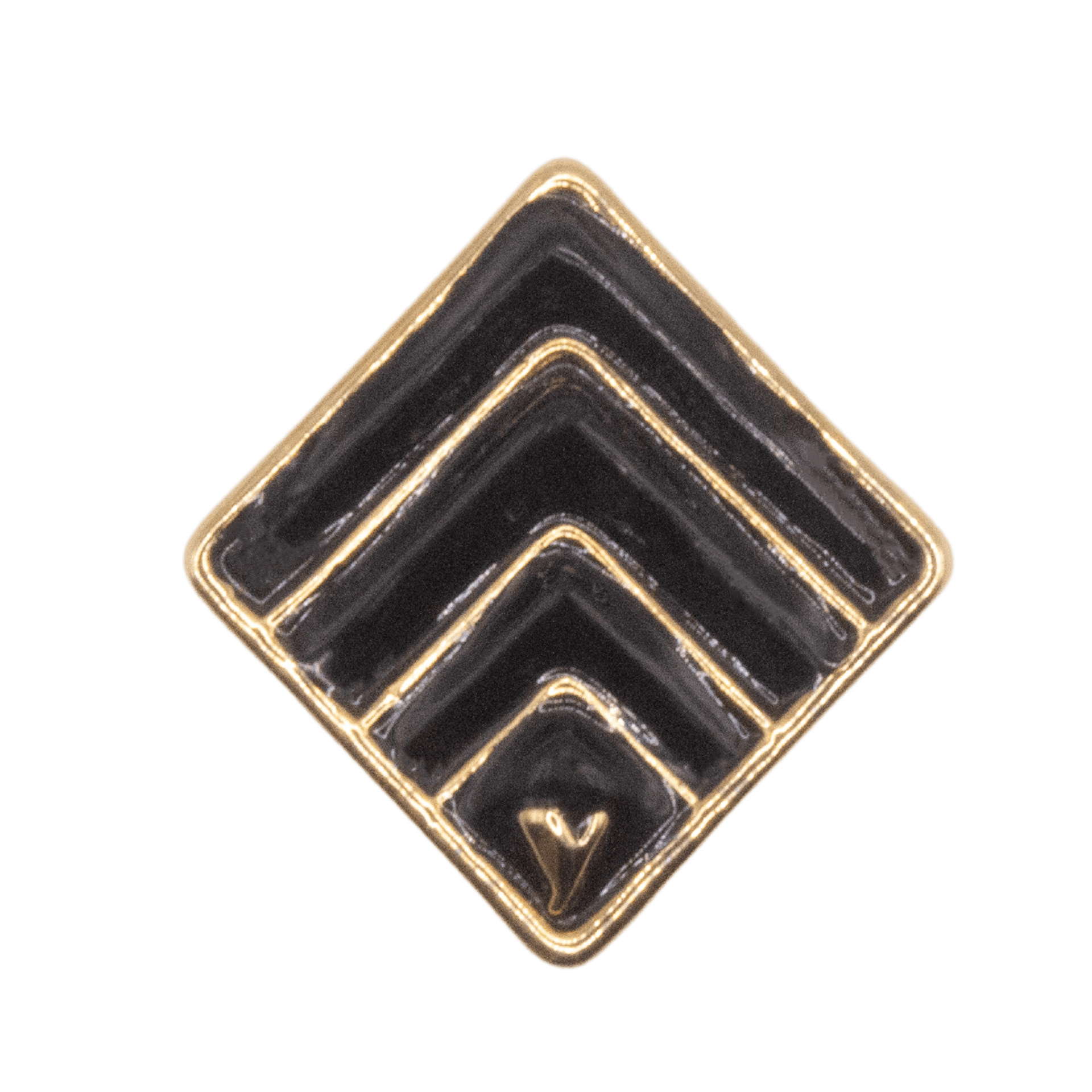 80% Recycled Brass, 20% Epoxy with 14k gold vacuum plated buttons