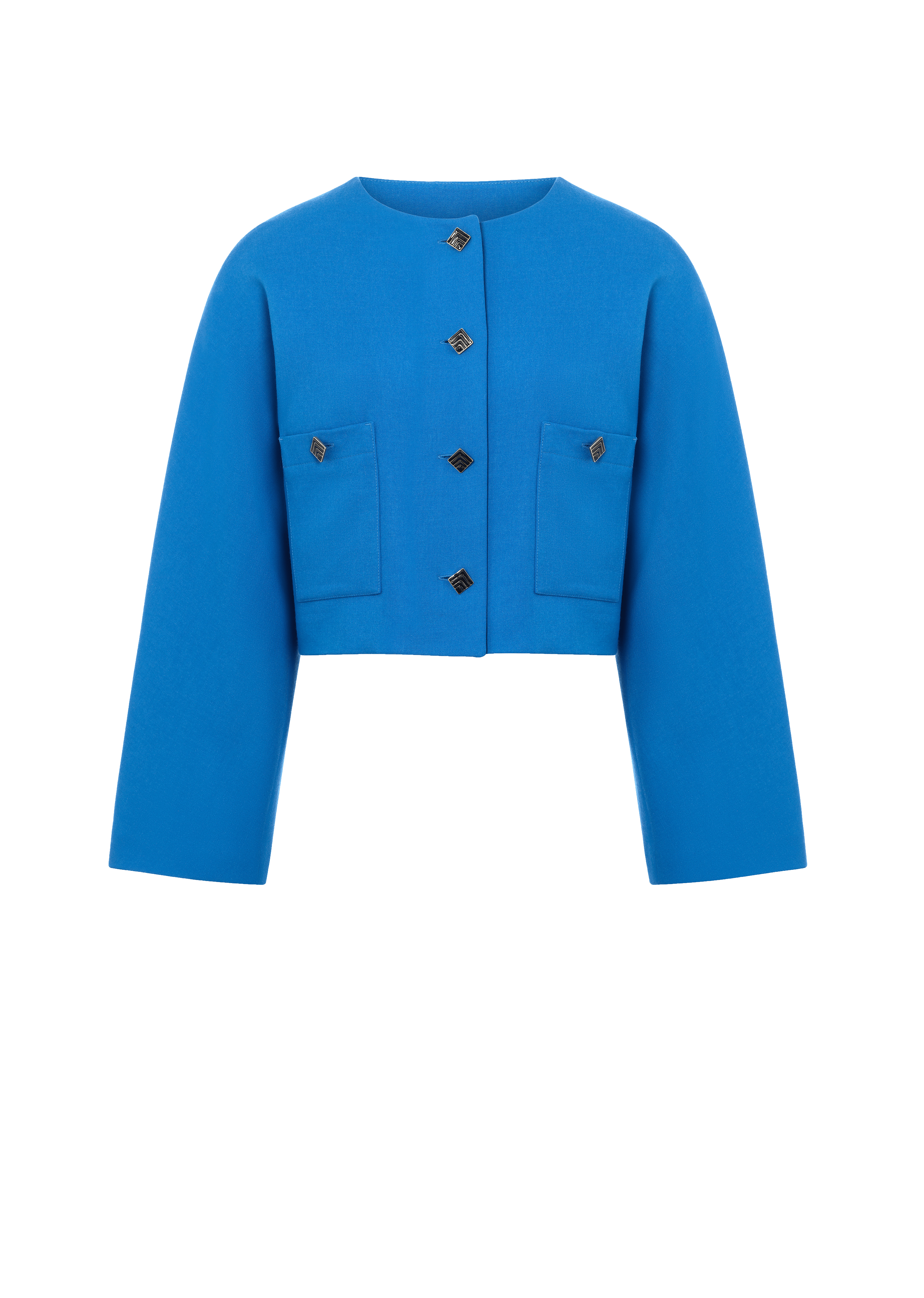 Blue Boxy Cropped Blazer