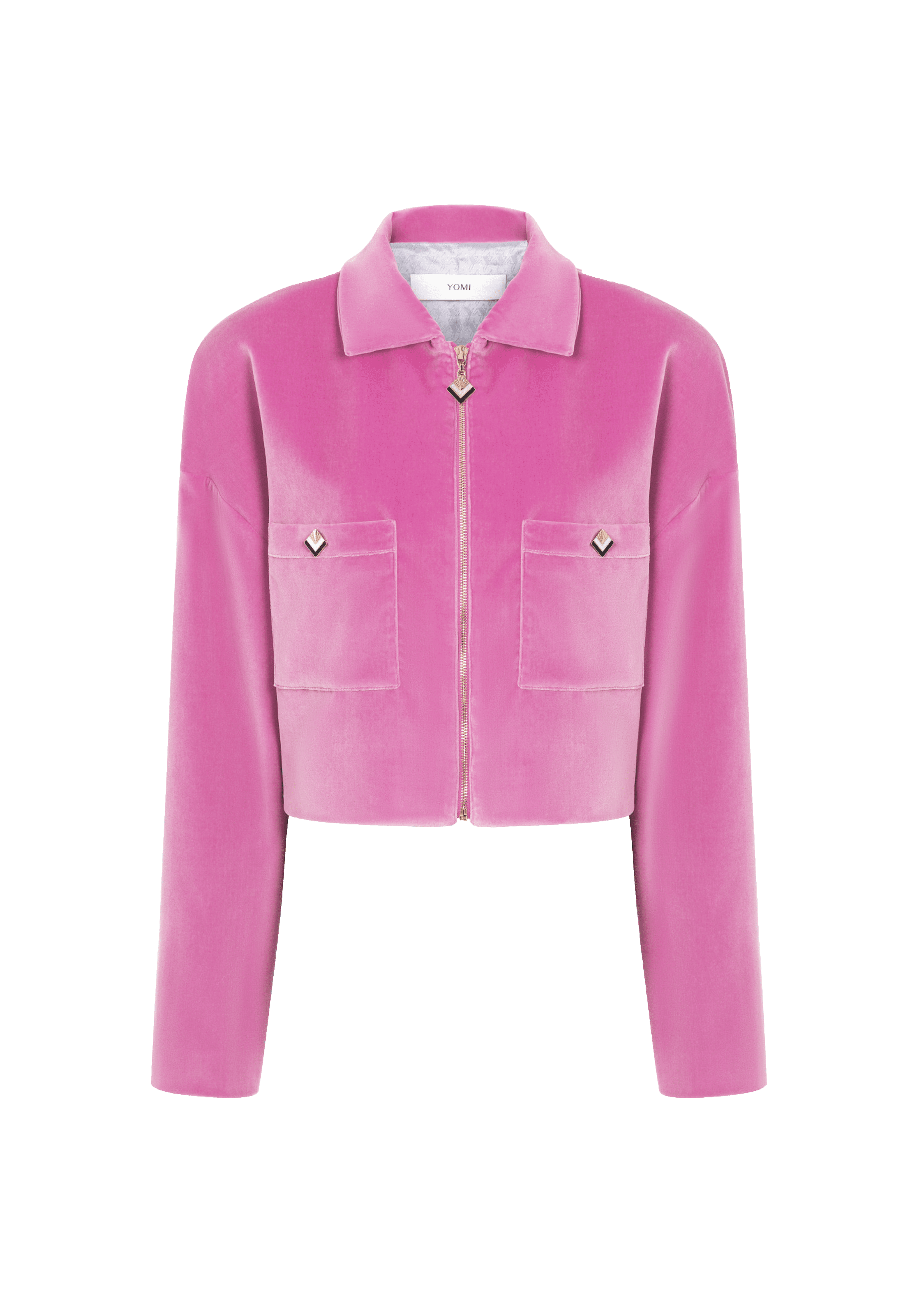 Boxy Cropped Velvet Blazer