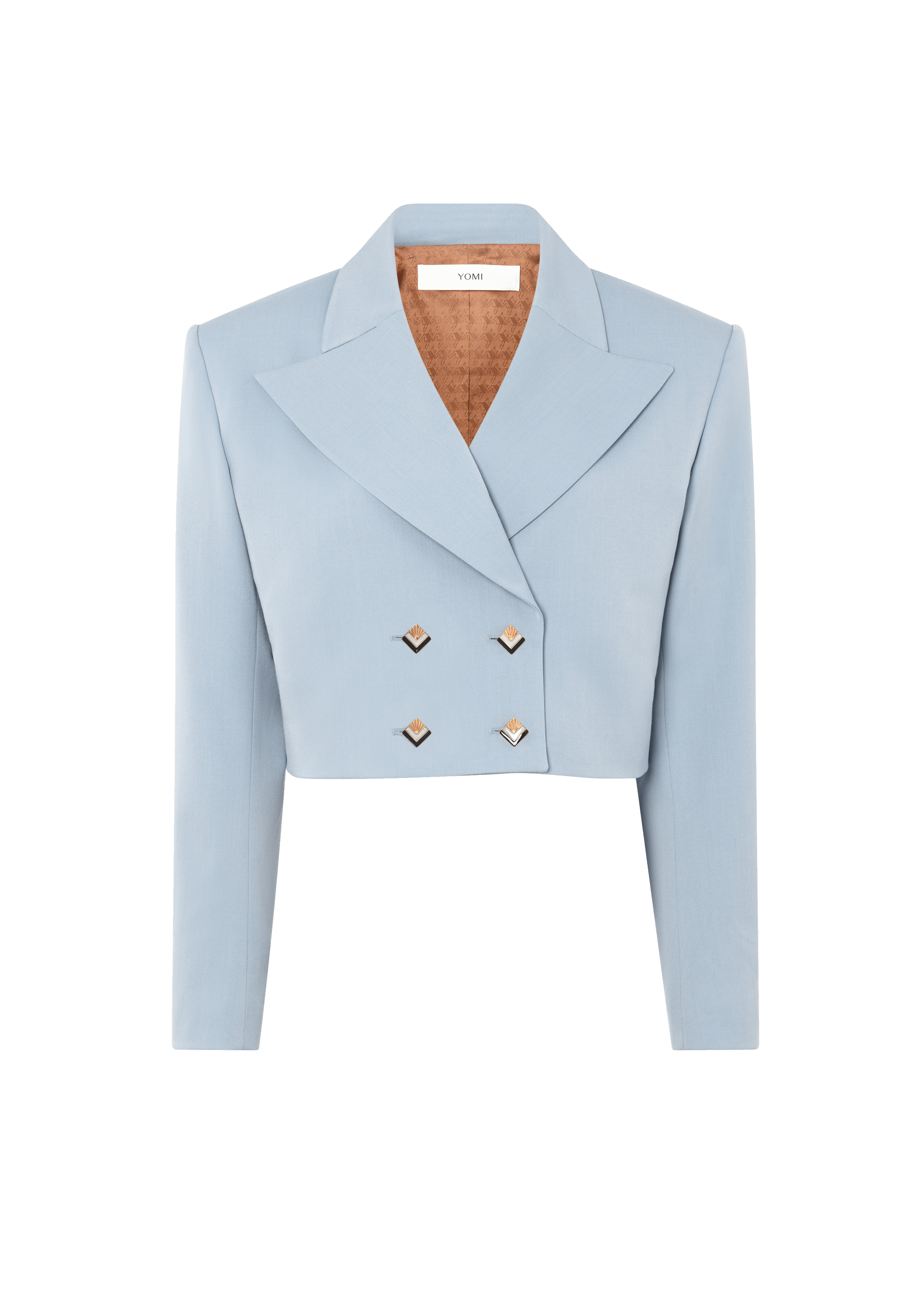 Blue Boxy Fit Cropped Blazer