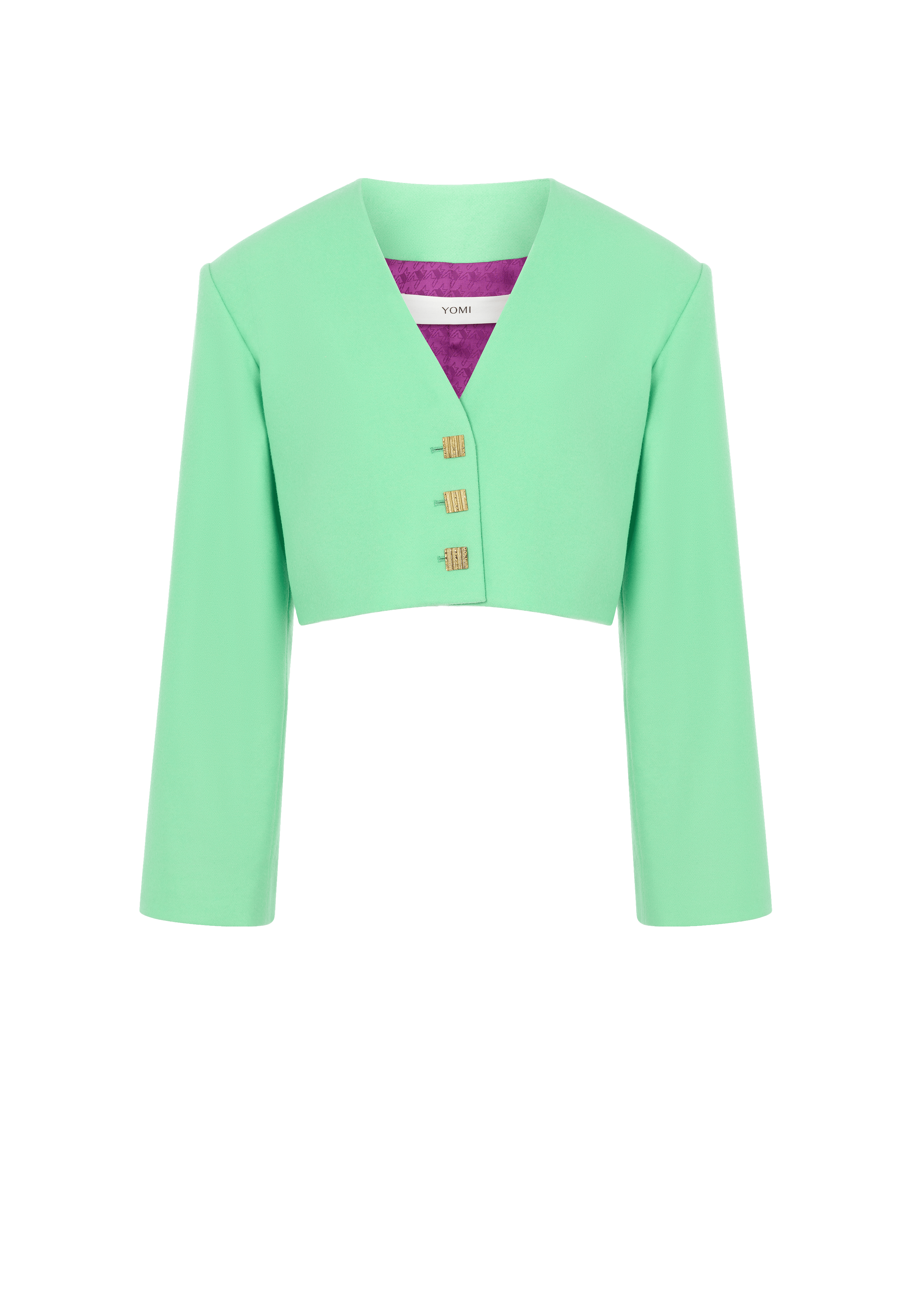 Boxy Cropped Green Blazer 