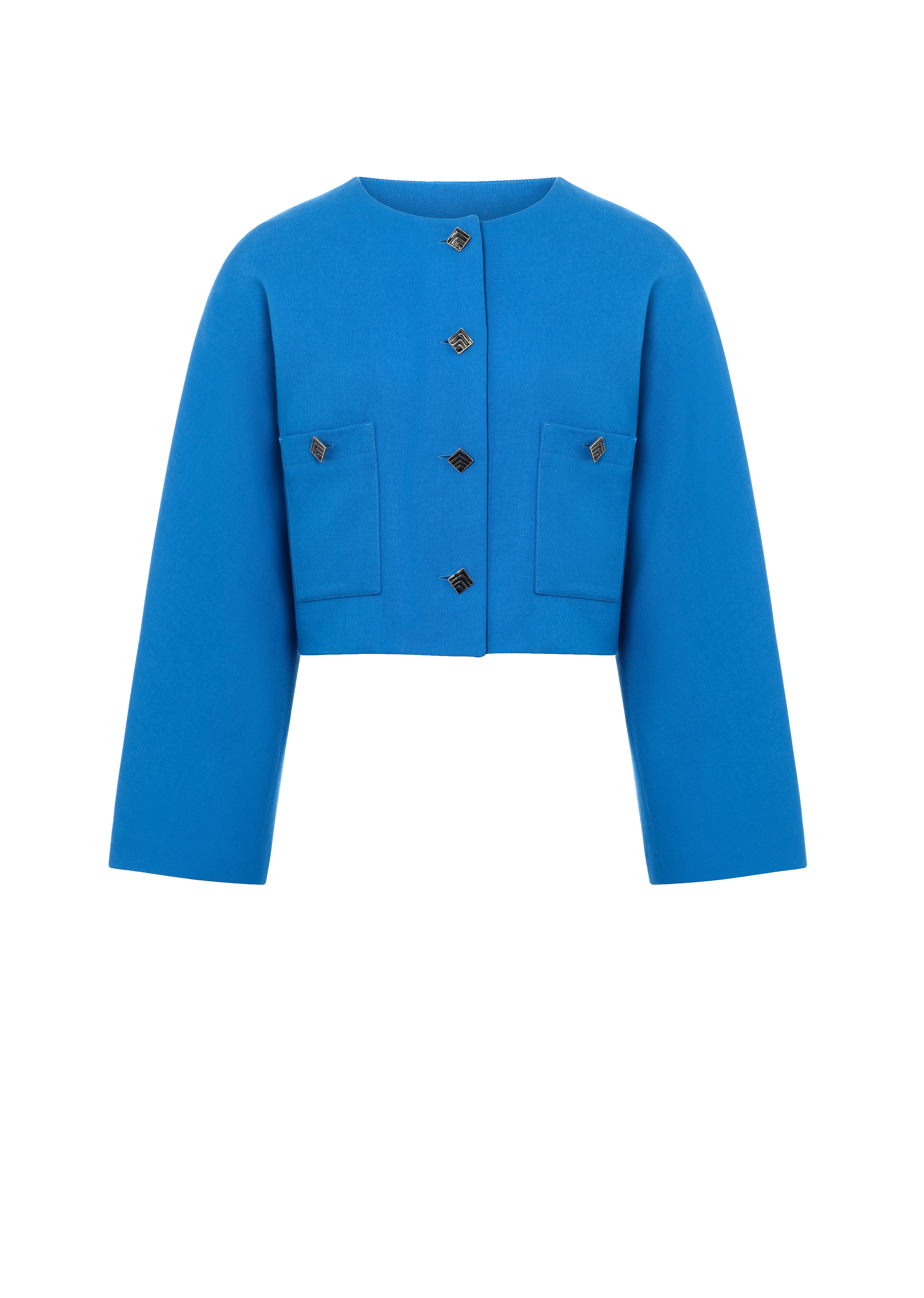Blue Boxy Cropped Blazer